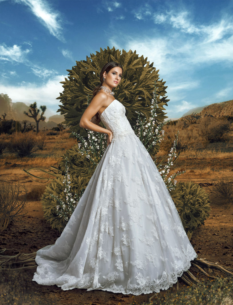 Fine art photography of a model wearing a white dress 